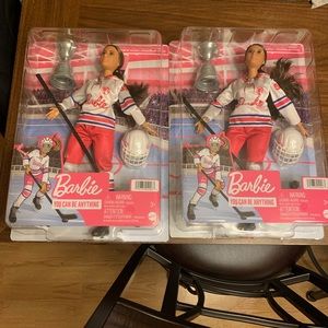2 brand new Barbie dolls hockey